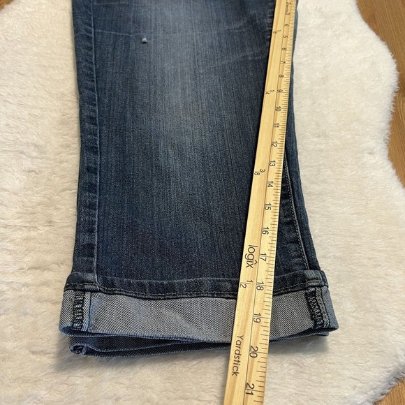 Earl JeansWomens Embroidered Stretch Denim Cropped Pants Flap Pockets Size 10 - Picture 12 of 12